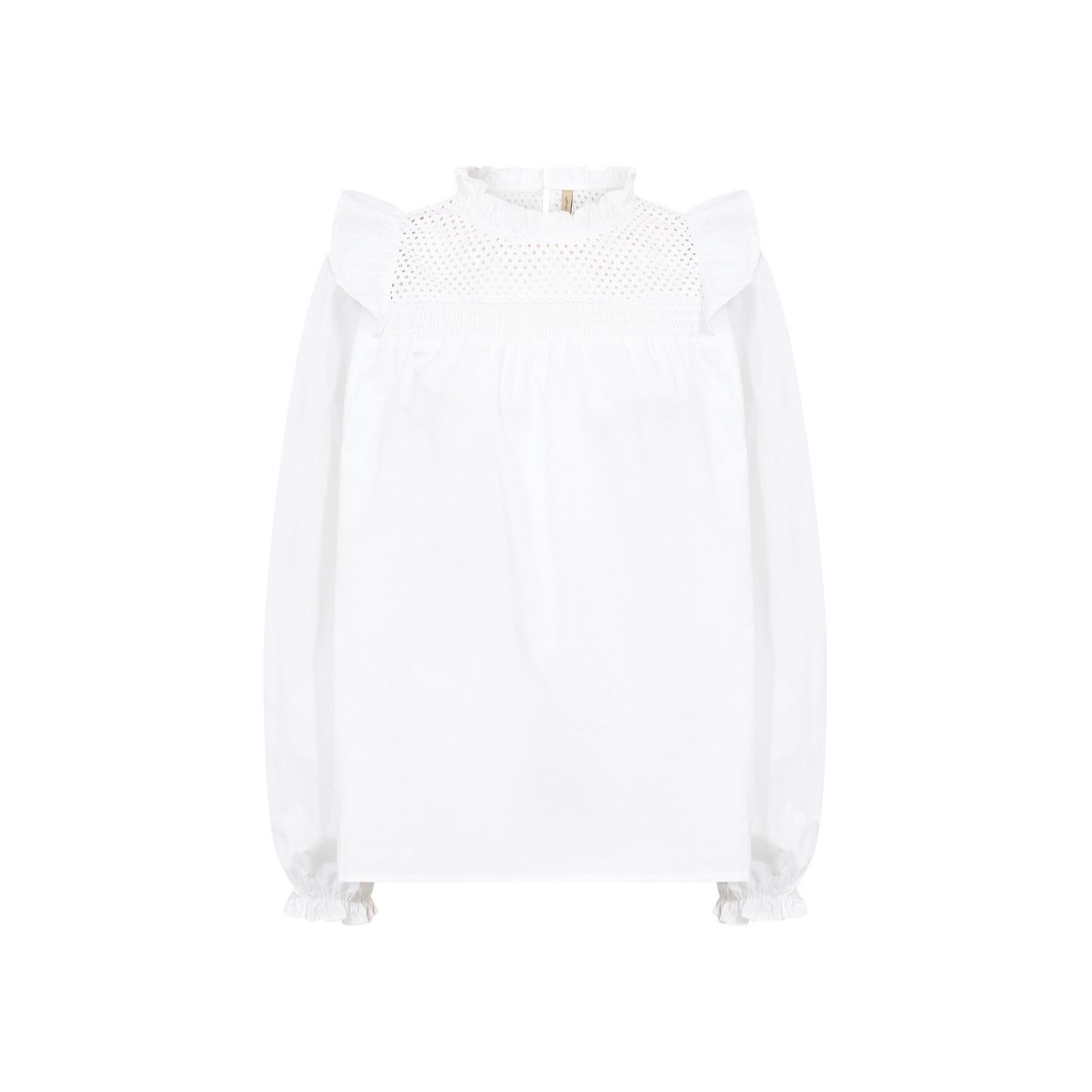 SOYACONCEPT Hakima Cutwork & Frill Detail Long Sleeve Top