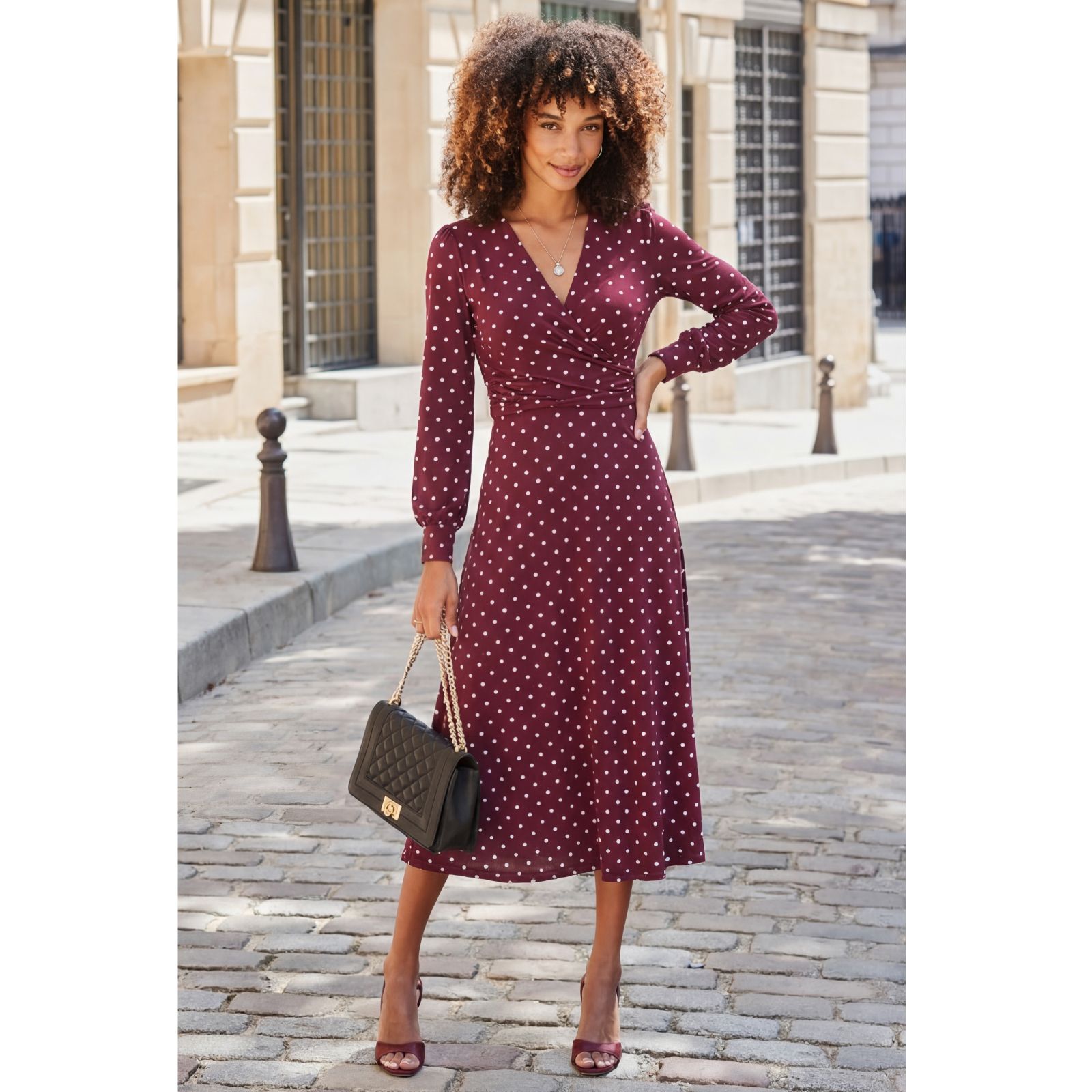 Sosandar Twist Front Fit & Flare Midi Dress