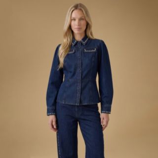 Oasis Embellished Collar Denim Jacket