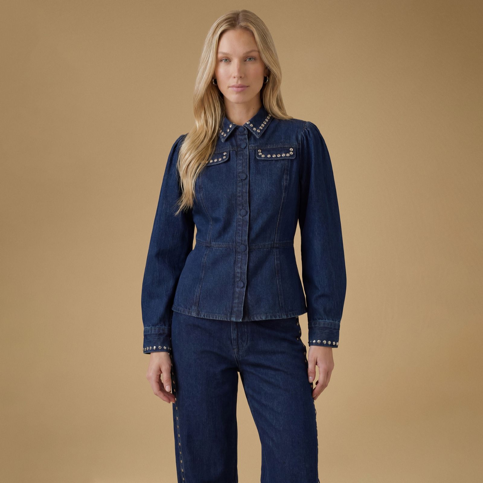 Oasis Embellished Collar Denim Jacket