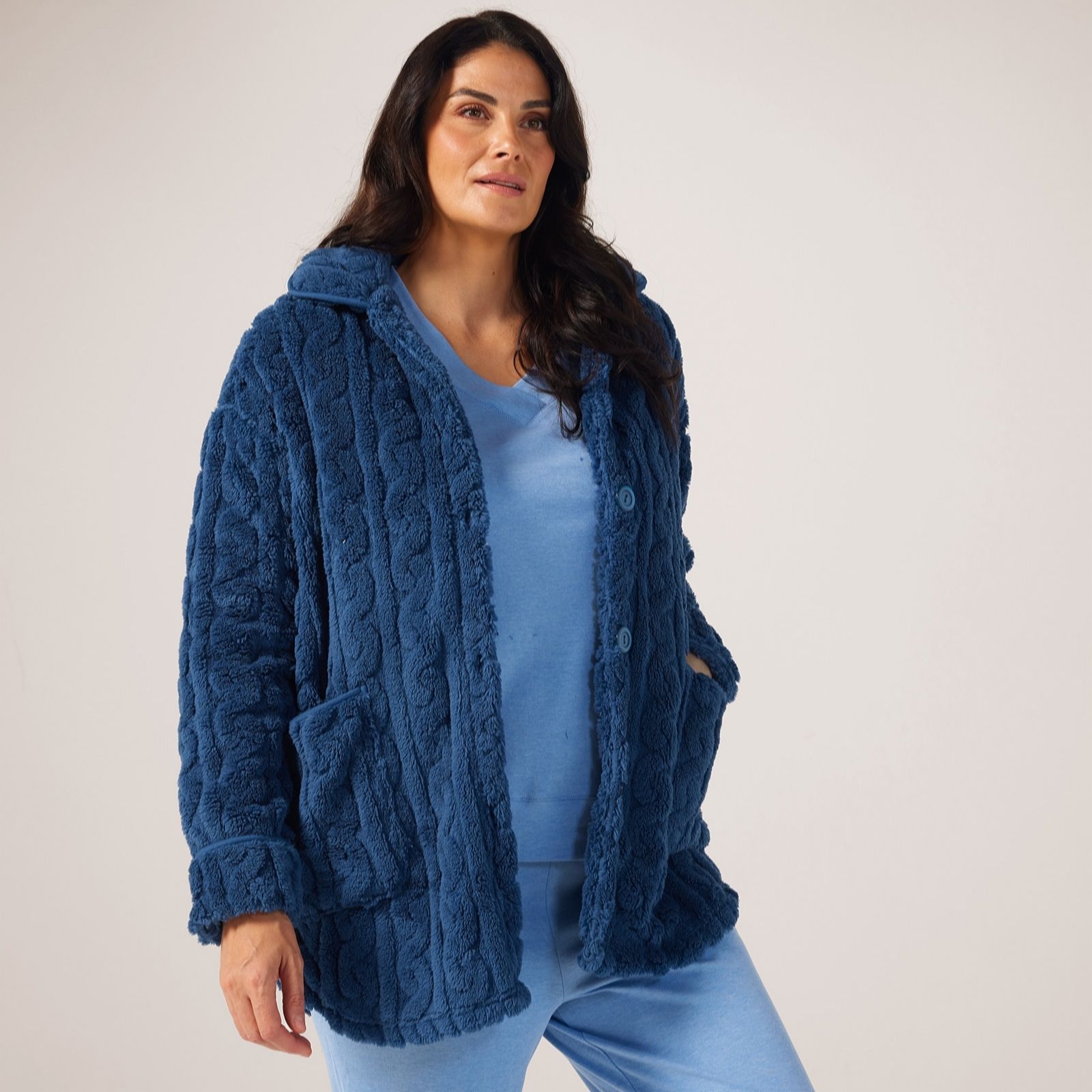 Carole Hochman Cable Sherpa Shacket