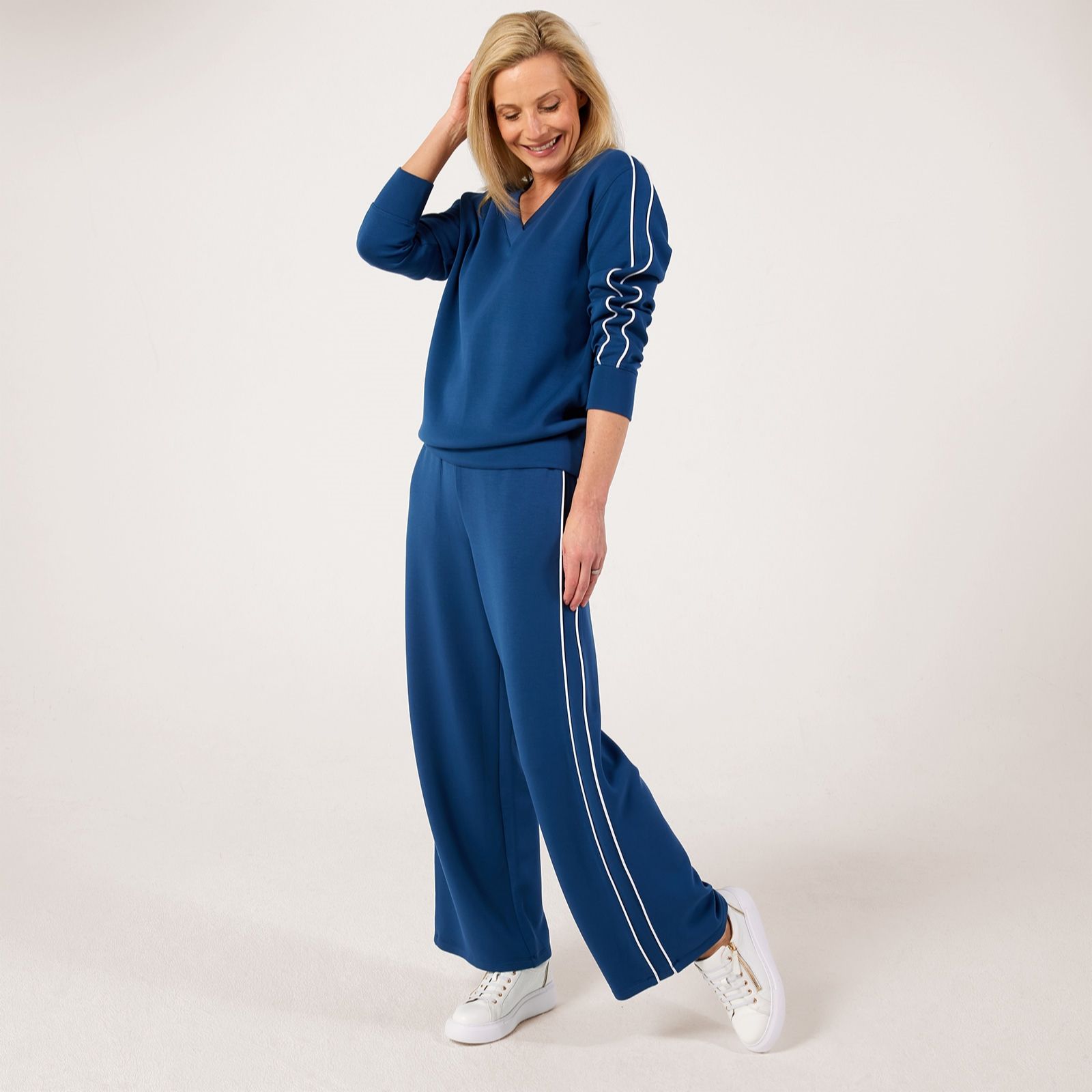 Ruth Langsford Wide Leg Trouser with Side Piping Standard