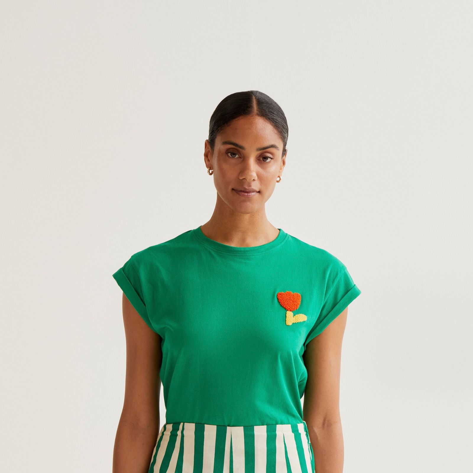 Compania Fantastica Flower Motif Tee Shirt