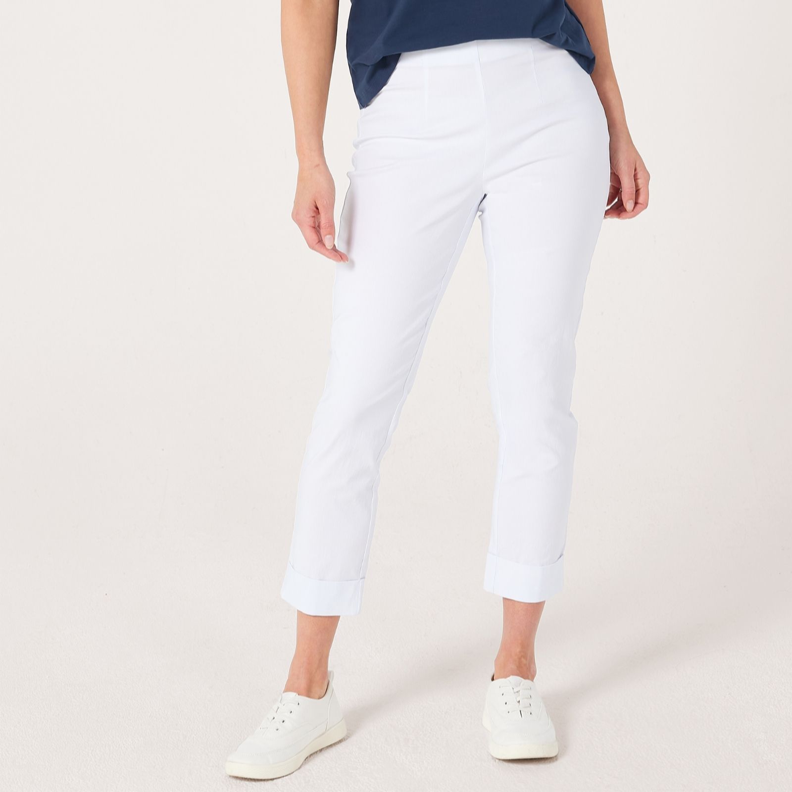 Malissa J Blind Slim Pull-On Trousers With Cuff Panel