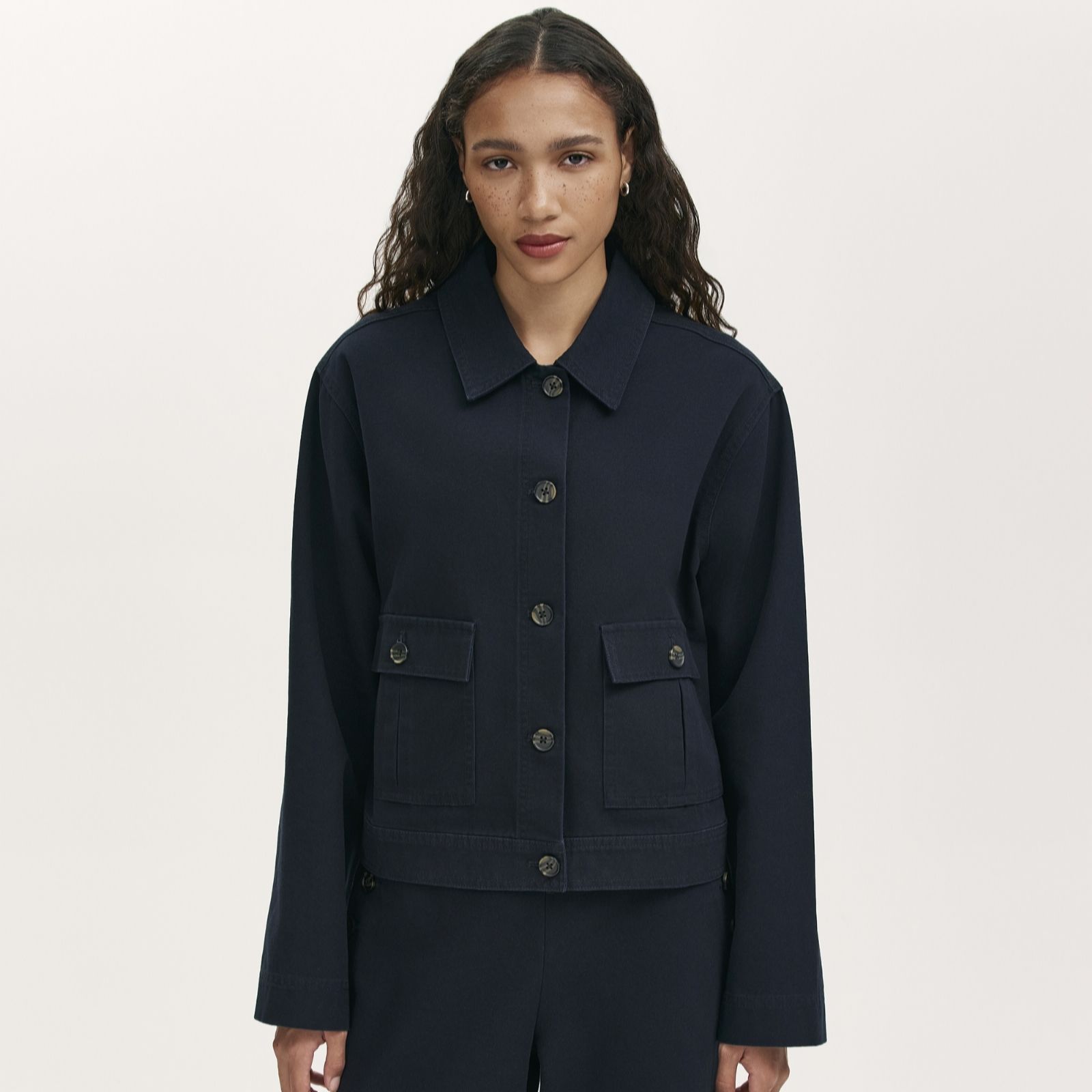 Finery Kelsie Cotton Canvas Button Up Jacket