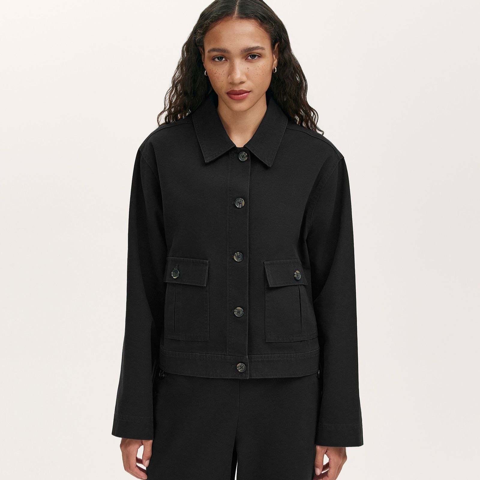 Finery Kelsie Cotton Canvas Button Up Jacket