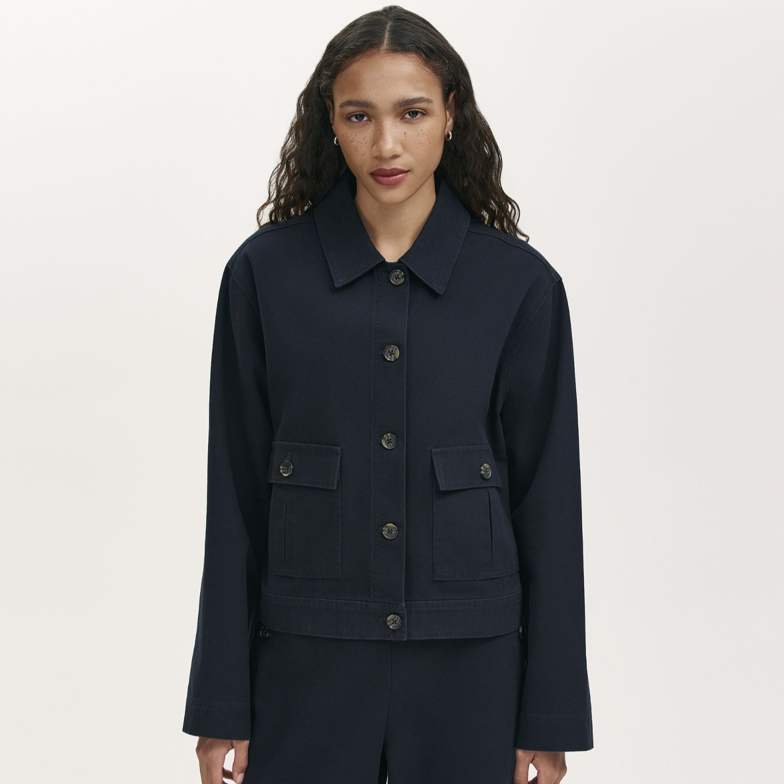 Finery Kelsie Cotton Canvas Button Up Jacket