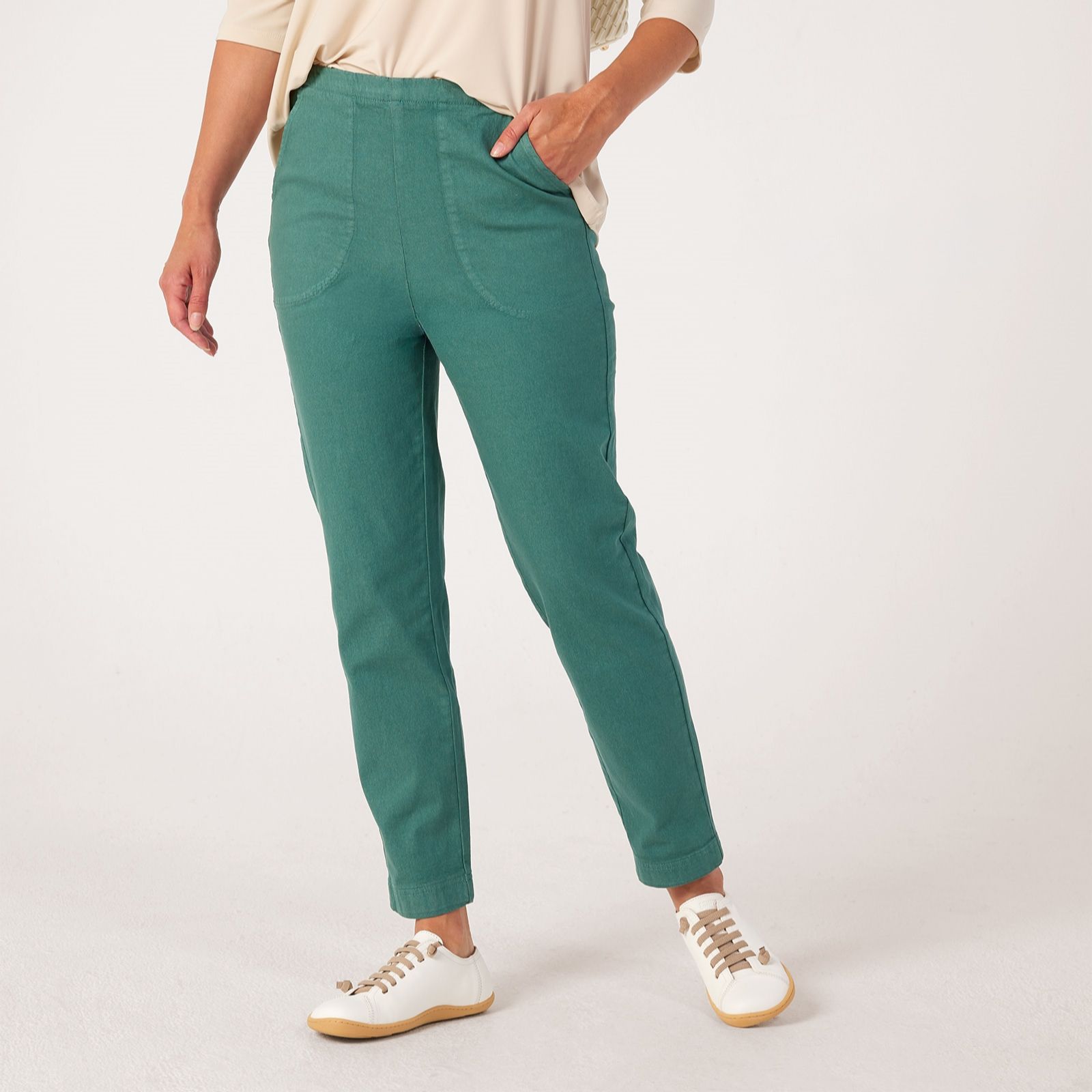 Denim & Co. Flat Front Ankle Jean Standard