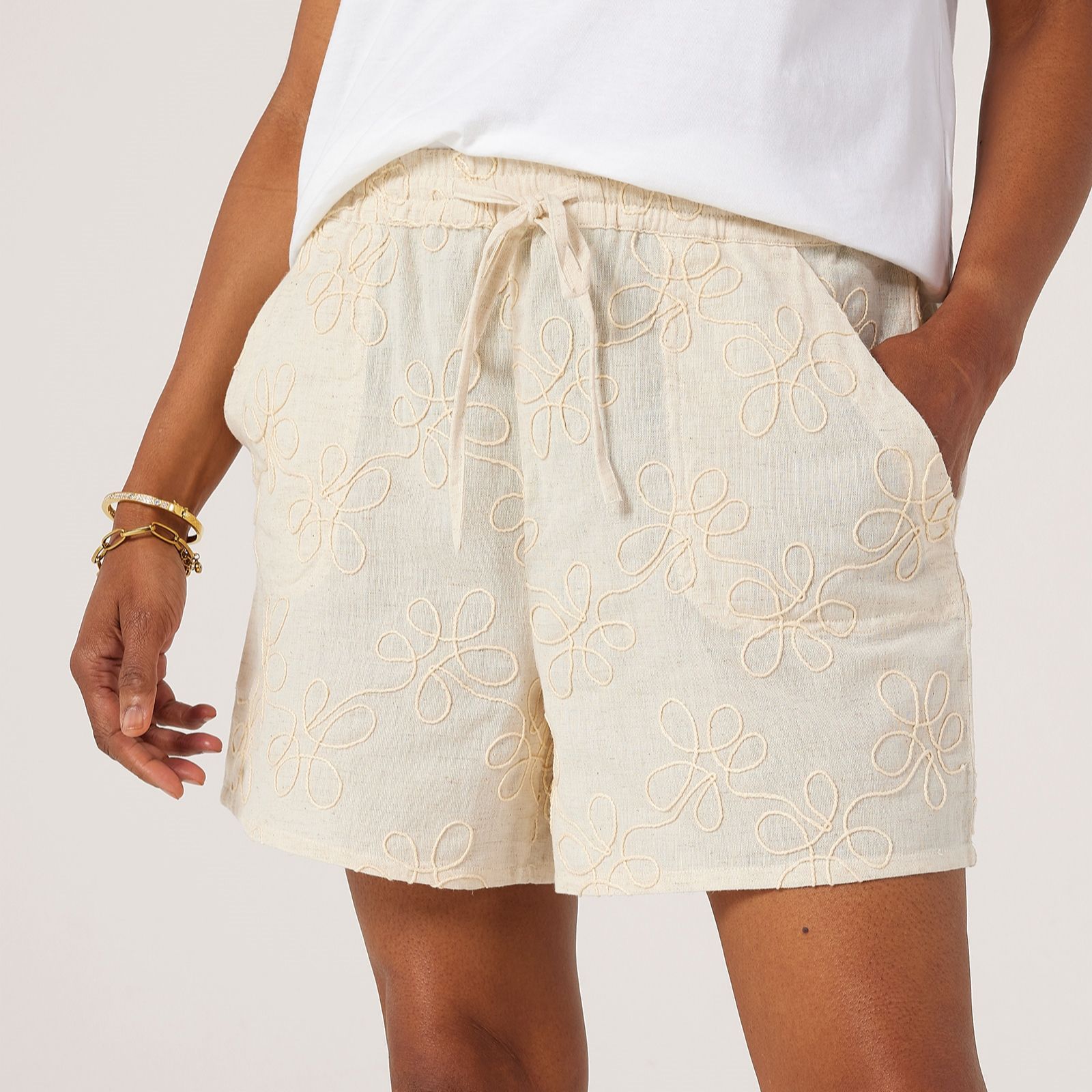 Izabel London Embroidered Shorts