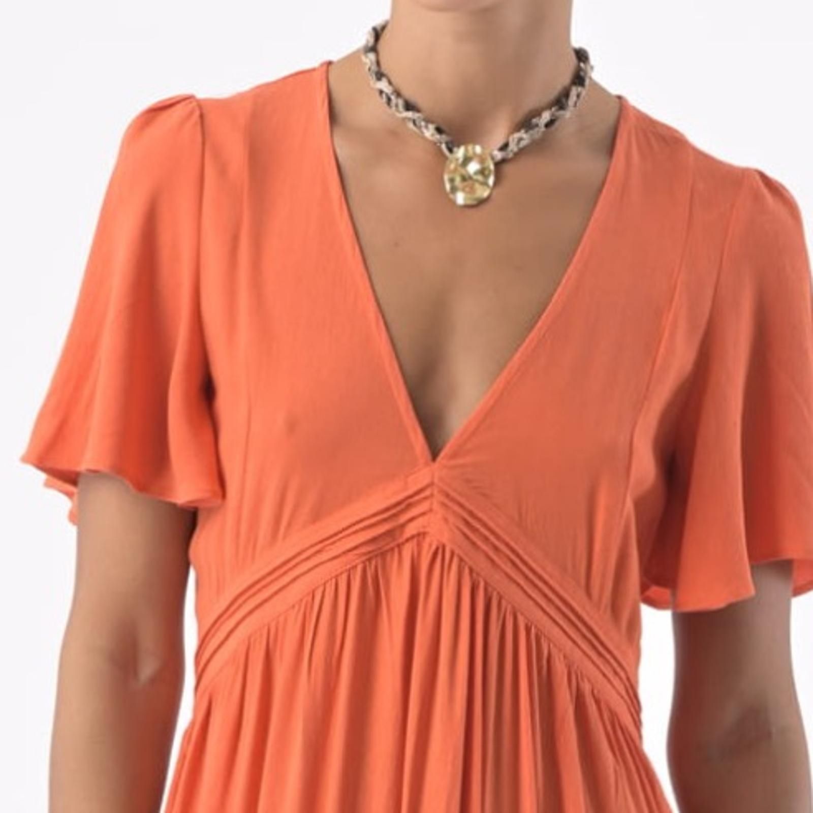 Orfeo Paris Kora Long Dress with Short Sleeves