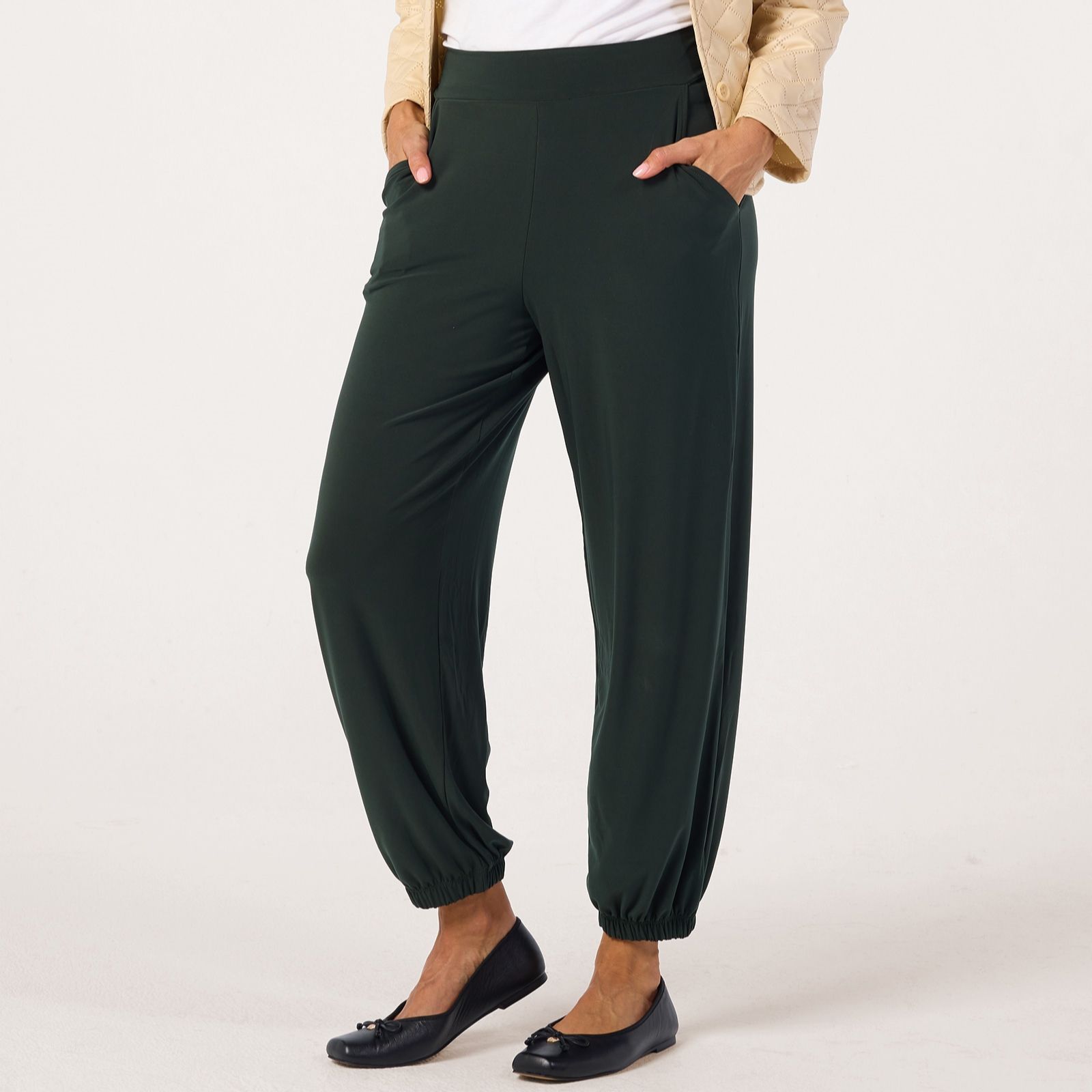 Kim & Co Deluxe Brazil Jersey Iris Jogger Petite Trousers with Pockets