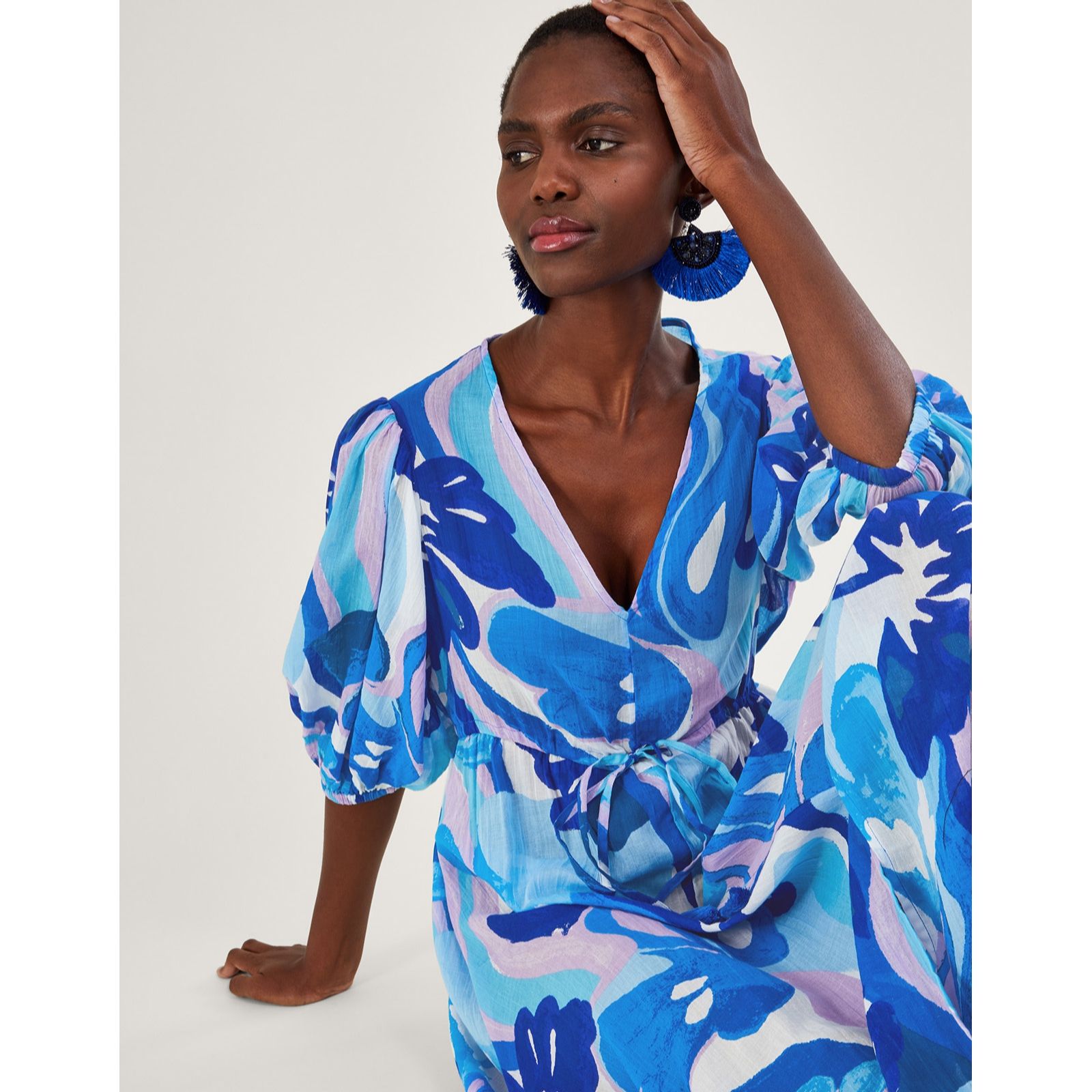 Monsoon Swirl Print Maxi Dress - QVC UK