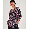 Monsoon Mandy Floral Print Shirred Jersey Top