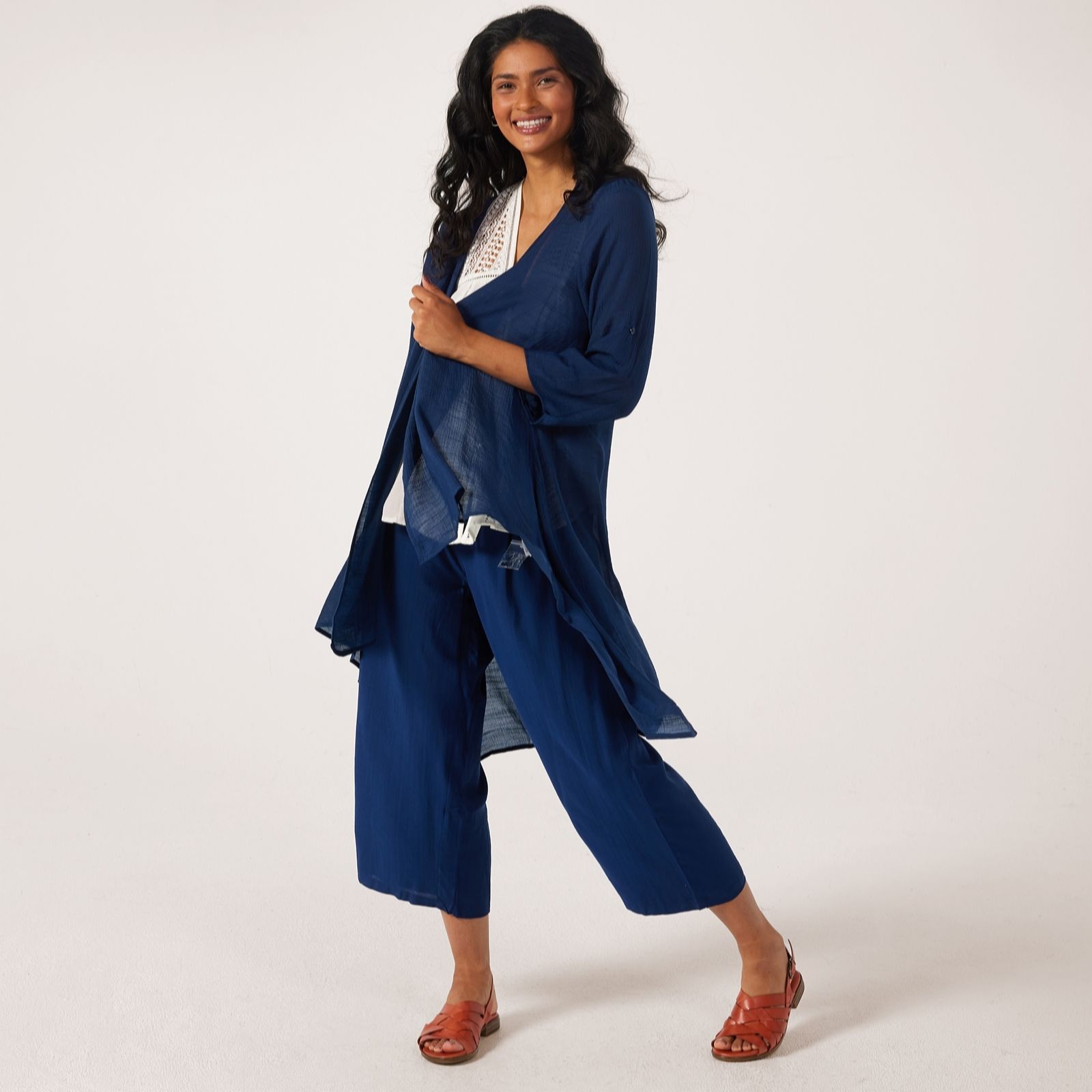 Frank Usher Waterfall Linen Handfeel Cardi Style Jacket