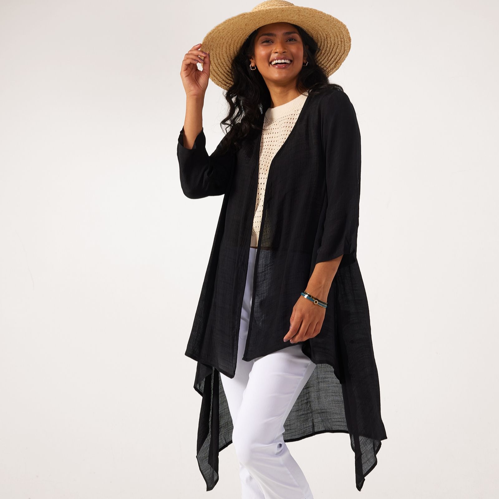 Frank Usher Waterfall Linen Handfeel Cardi Style Jacket