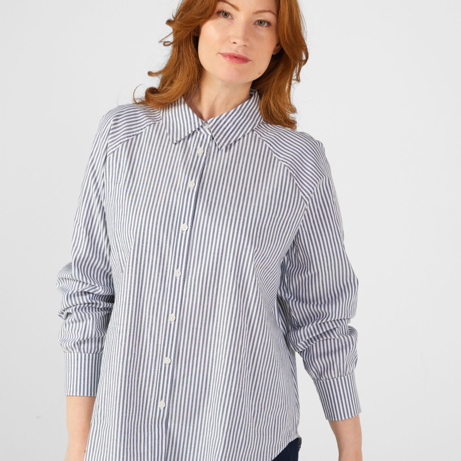 Outlet Ben de Lisi Stripe Shaped Hem Shirt