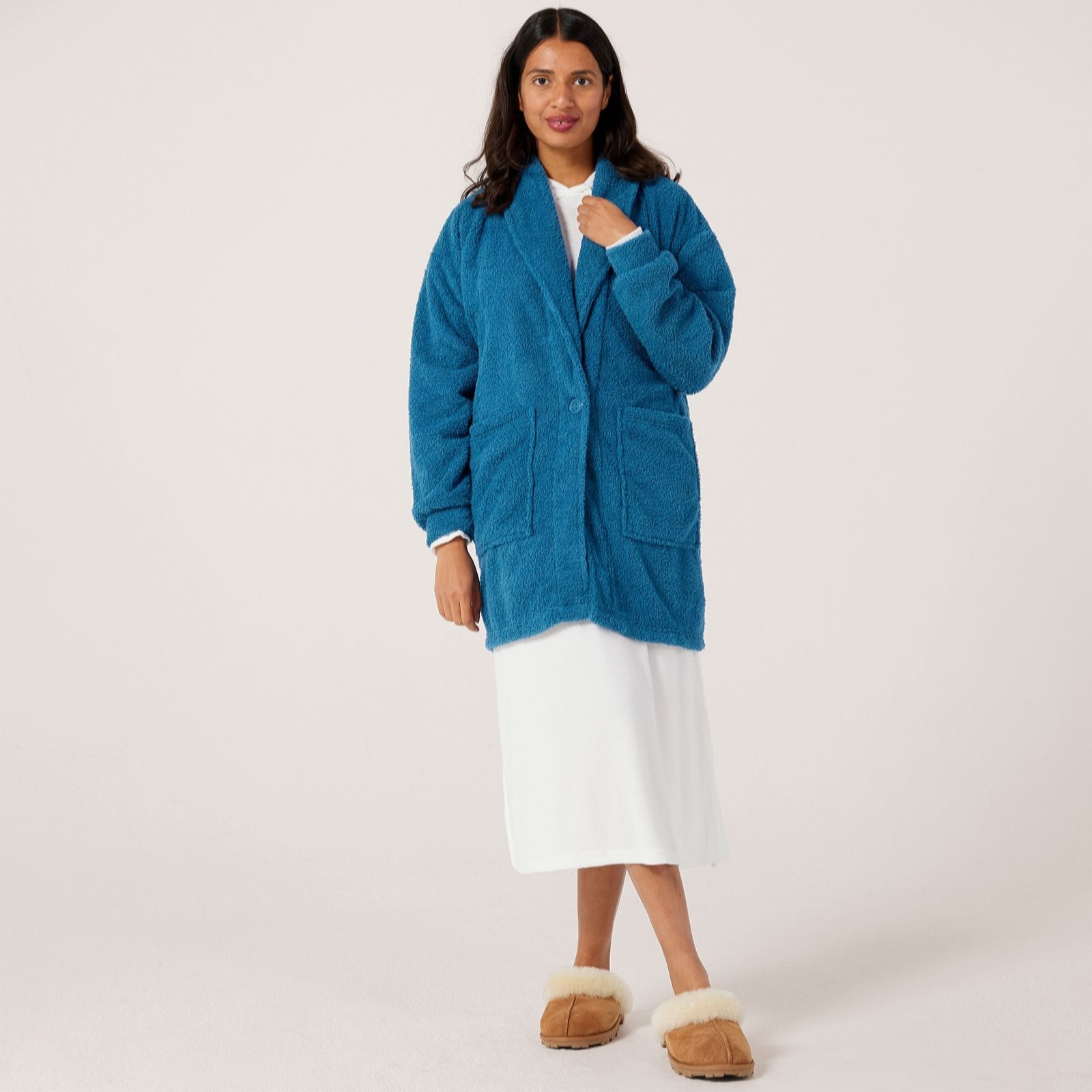 Carole Hochman Pebble Fleece Lounger Cardigan