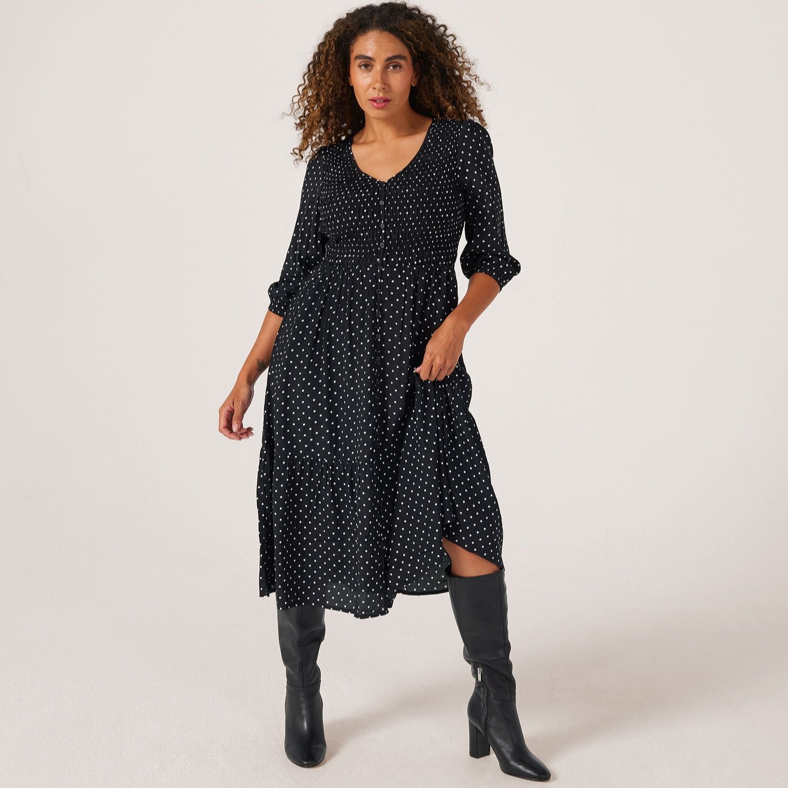 Dannii Minogue Printed Shirred Dress Standard