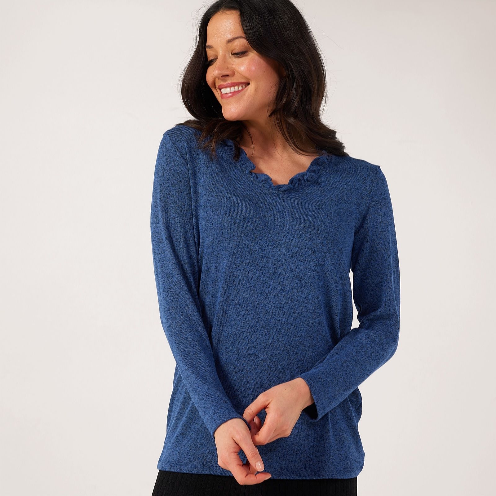 Kim & Co Fine Sweater Knit Sweet V-Neckline Top