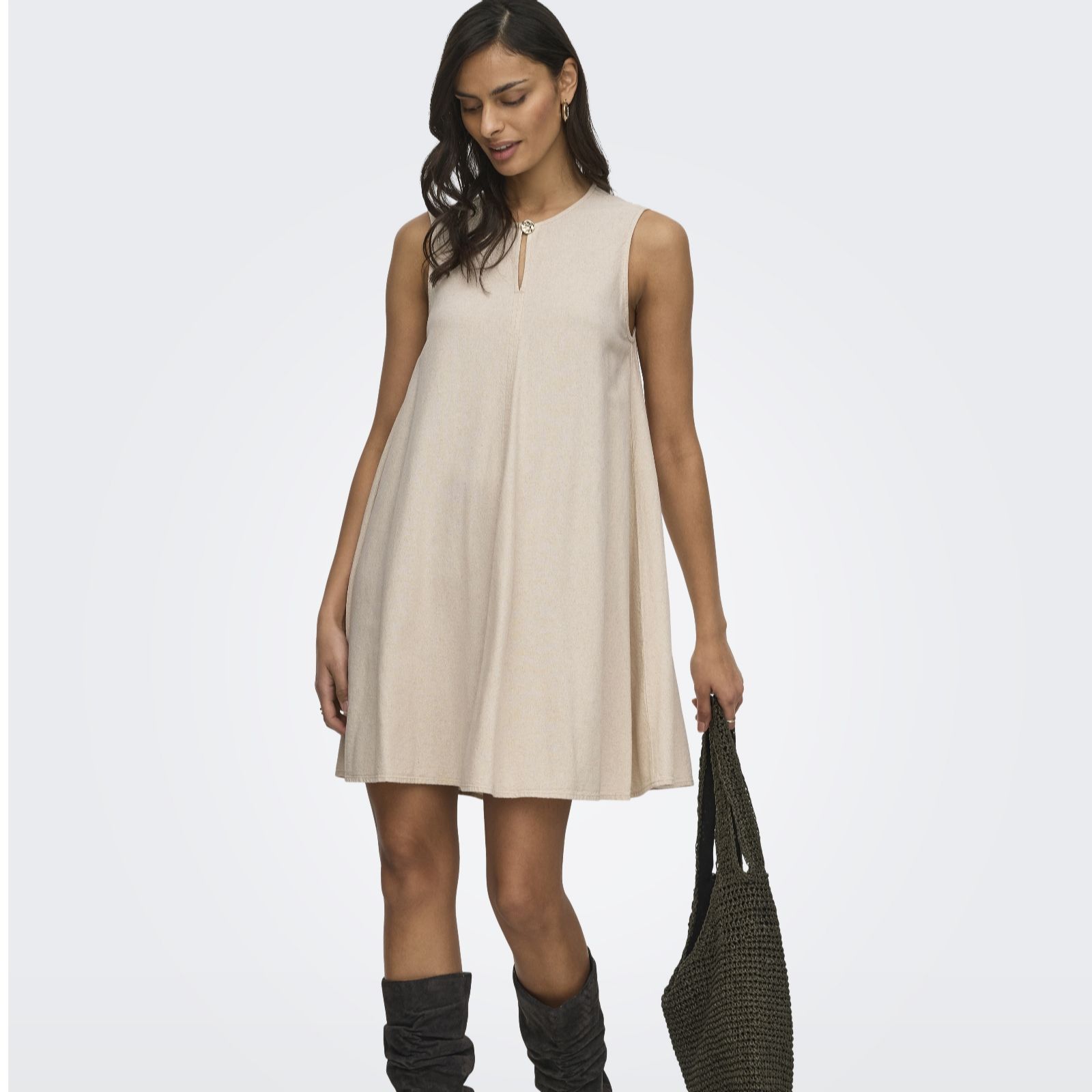 JDY Say Linen Blend Simple Dress