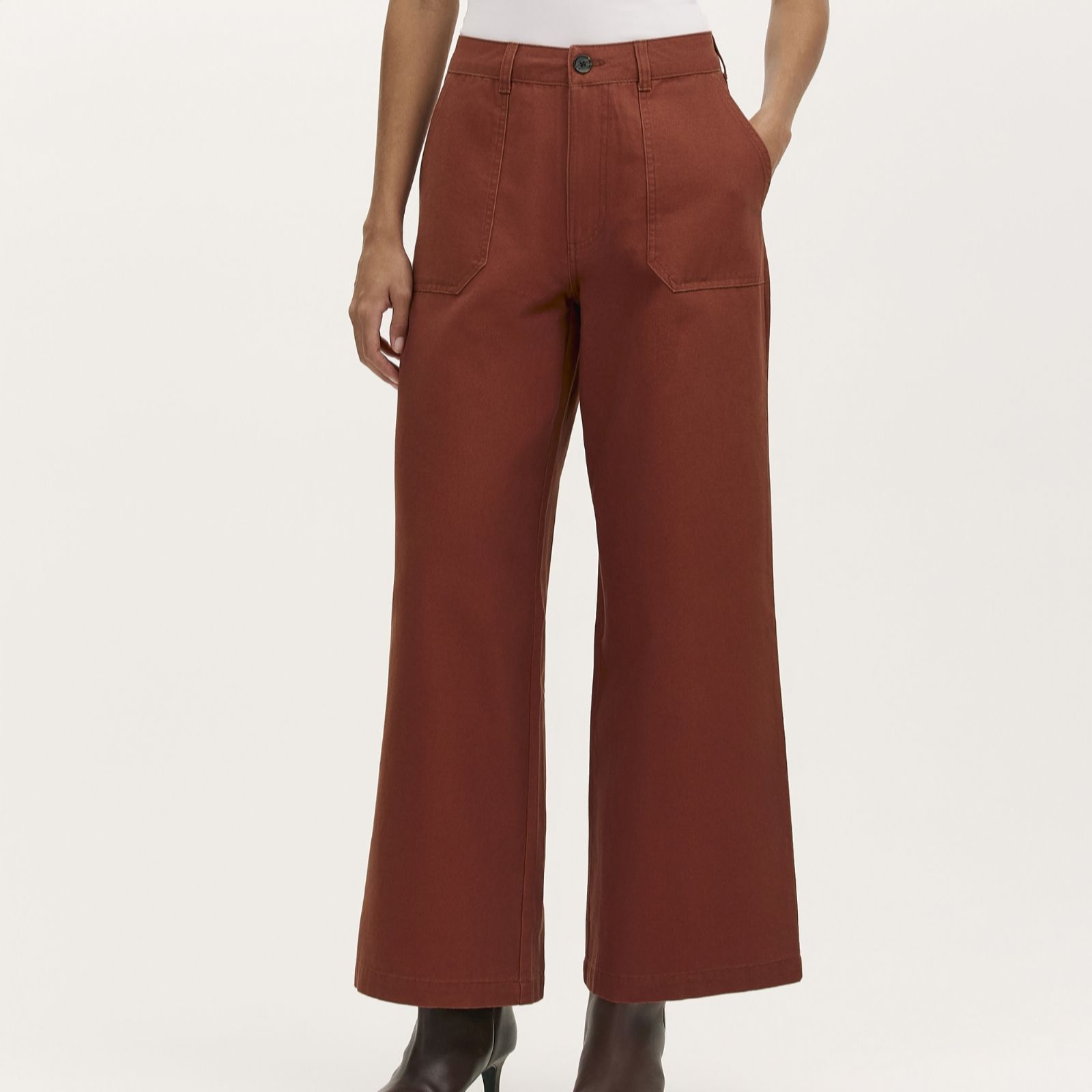 Finery Olive Cotton Canvas Trouser Standard Length