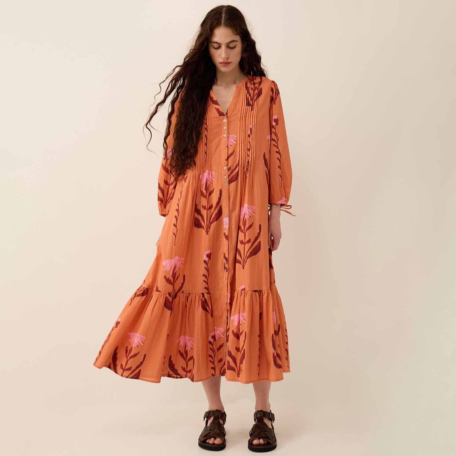 East Maisie Botanical Print Cotton Dress