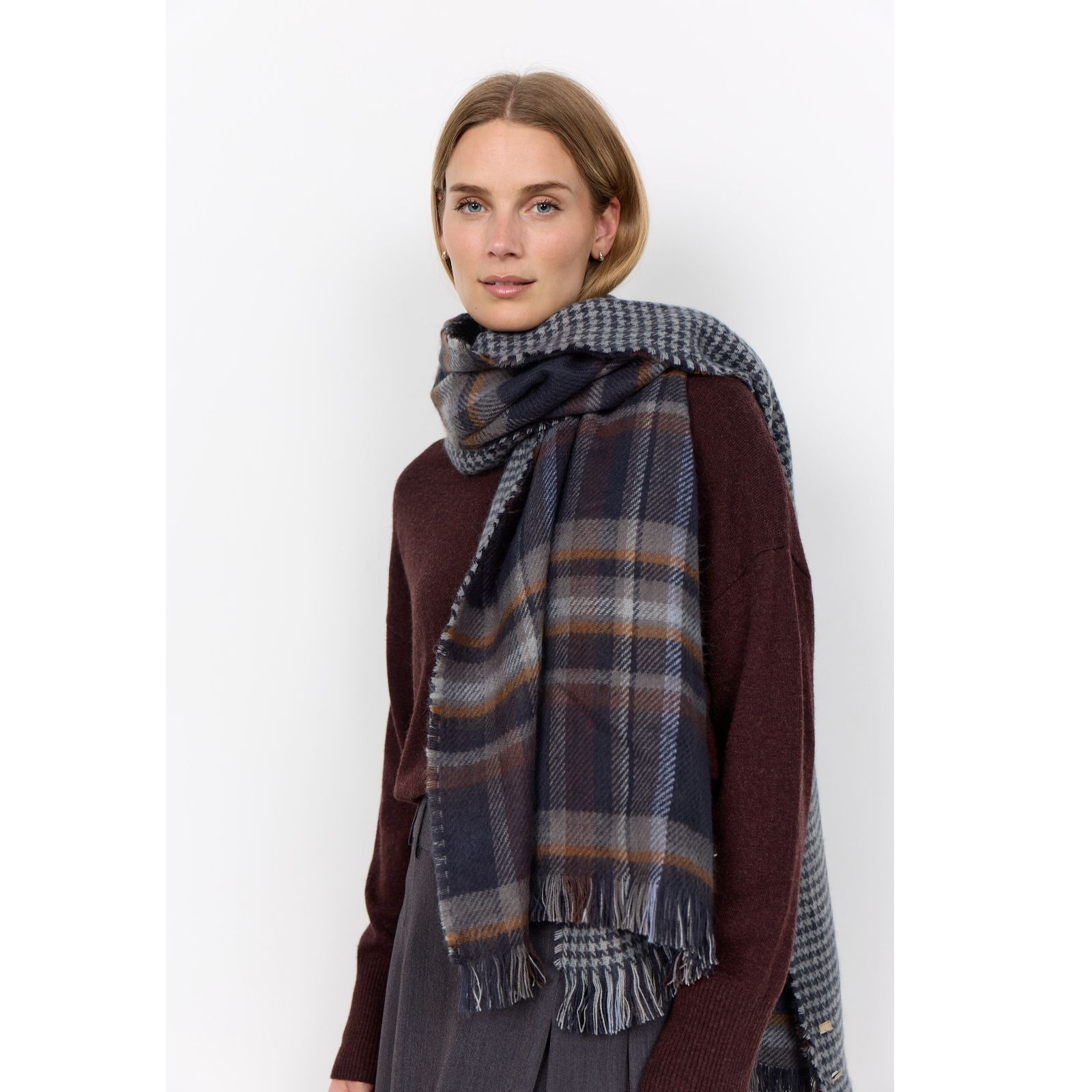 SOYACONCEPT Hanan Contrast Pattern Scarf