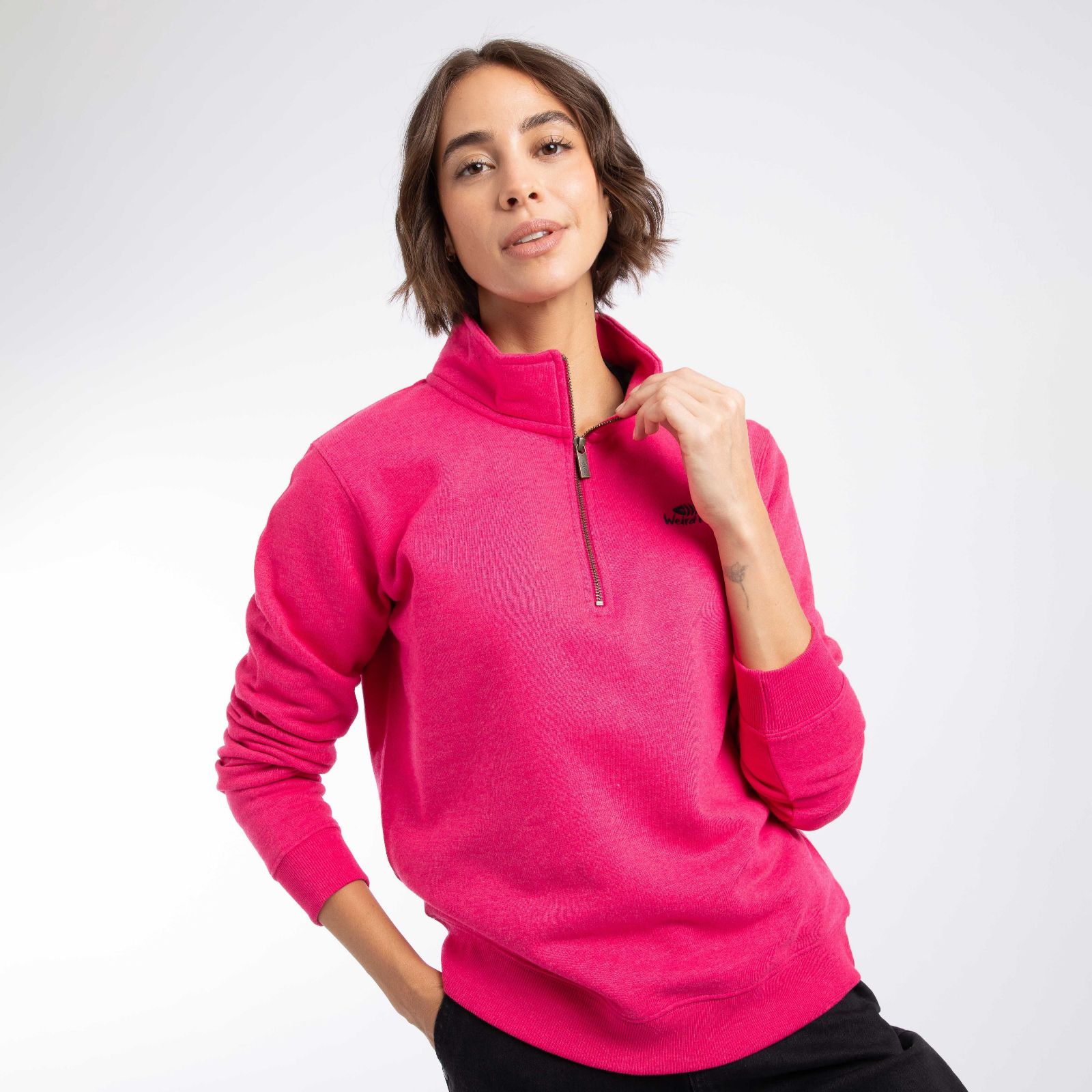 Weird Fish Avery Branded Quarter Zip Sweat