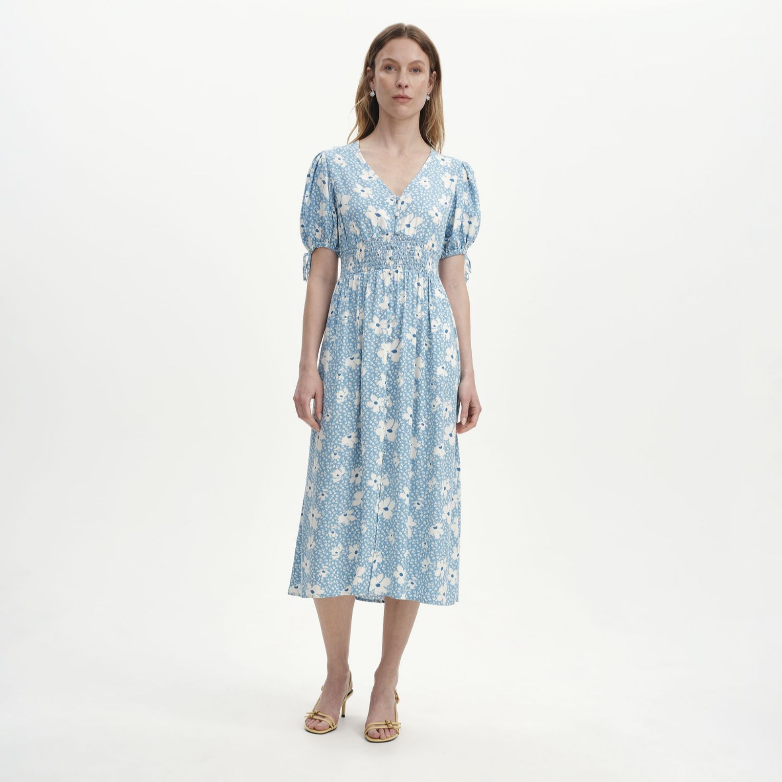 Finery London Margot Floral Spot Print Dress Petite