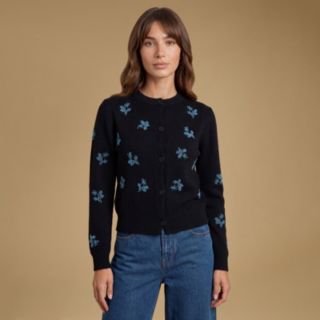 Oasis Embroidered Floral Crew Neck Cardigan