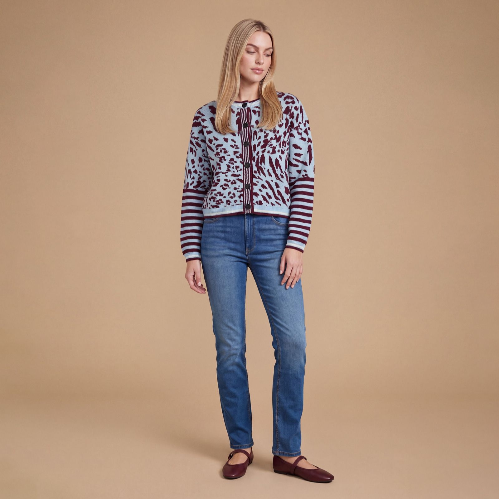 Dorothy Perkins Animal Button Up Crew Neck Cardigan