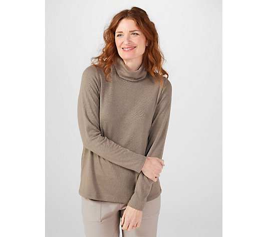 Kim & Co Soft Touch Polo Neck long Sleeve Top