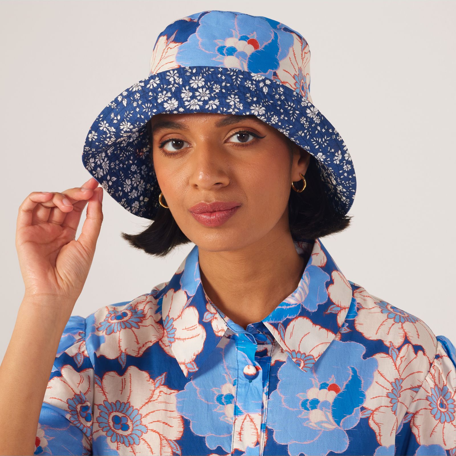 Helene Berman Made with Liberty Fabric Bucket Hat - QVC UK