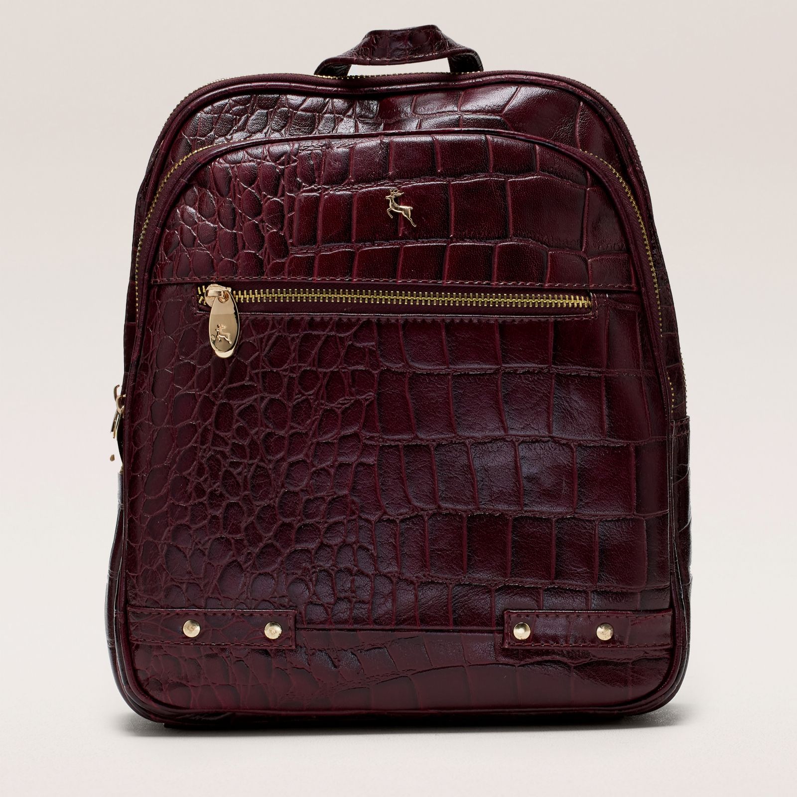 Ashwood Croc Leather Medium Backpack