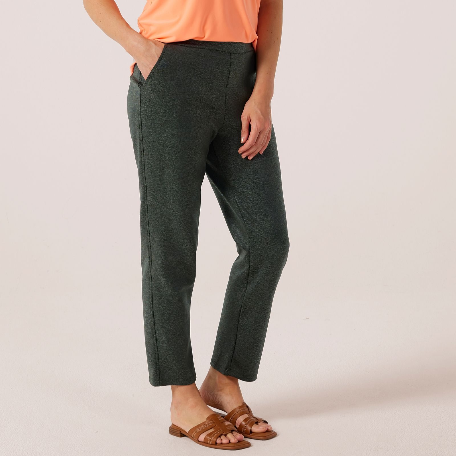 Kim & Co Croco Pleather Krissy Narrow Leg Petite Trousers