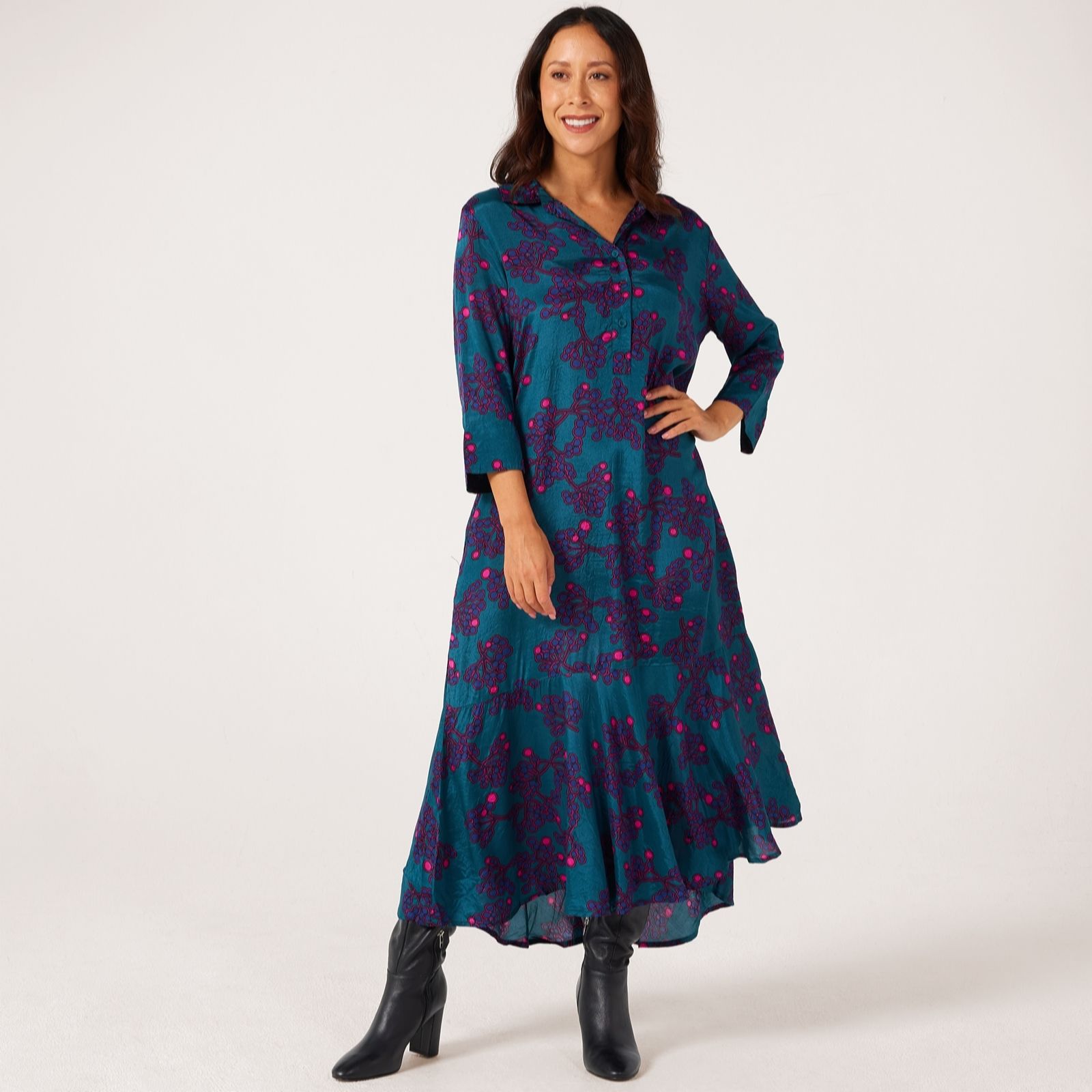 Masai Copenhagen Nimuene Printed Classic Viscose 3/4 Sleeve Dress