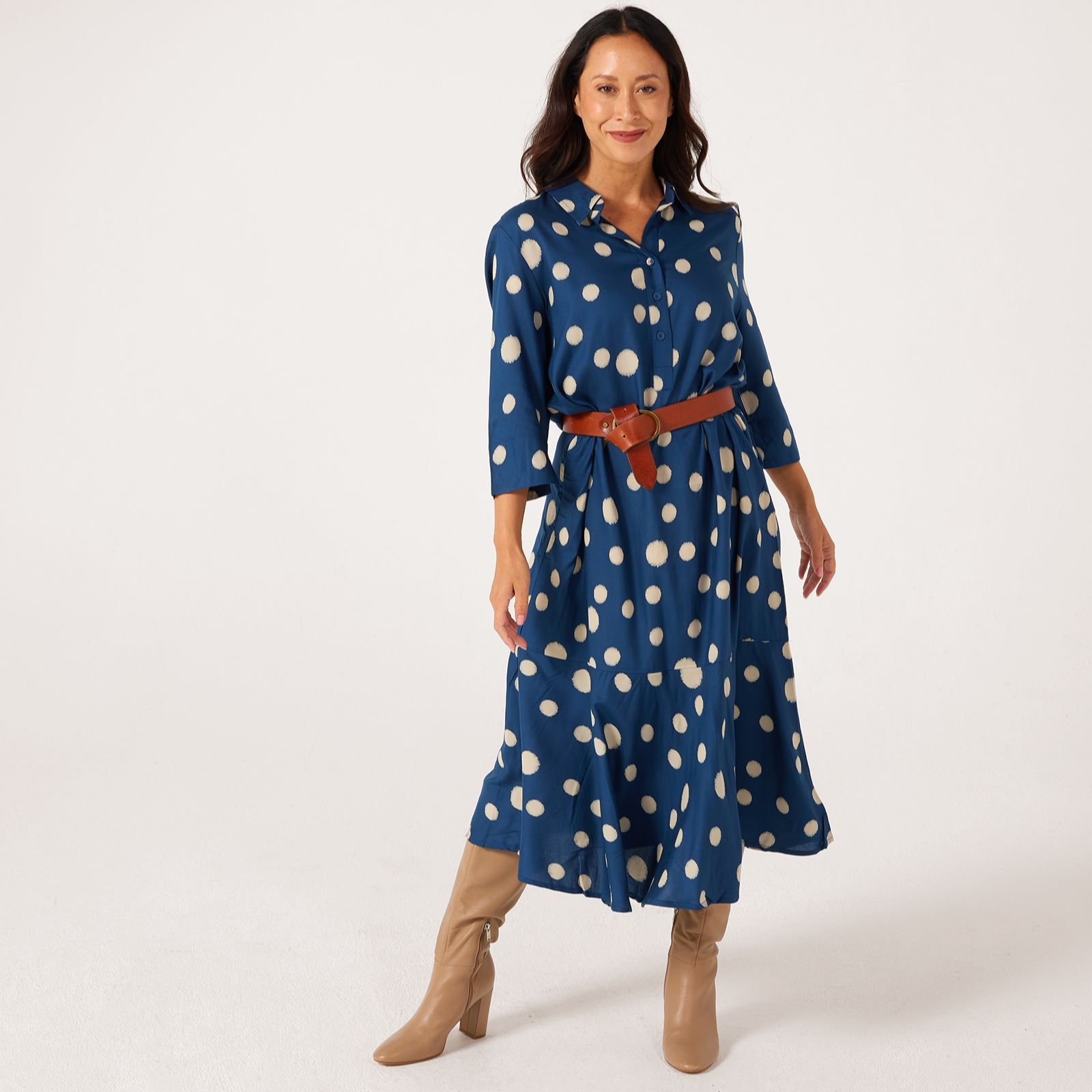 Masai Copenhagen Nimuene Printed Classic Viscose 3/4 Sleeve Dress