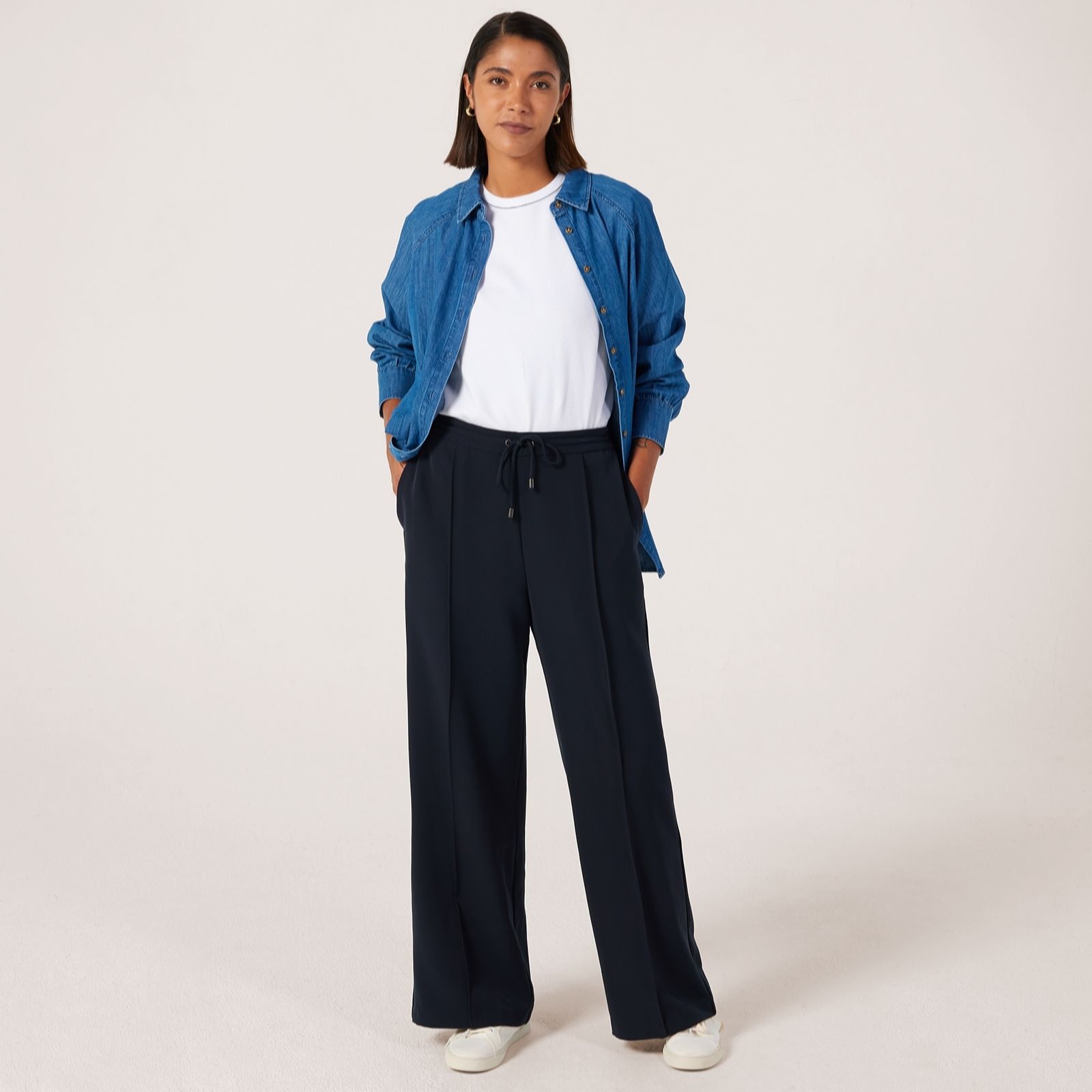 Ben De Lisi Wide Leg Piped Trouser Petite