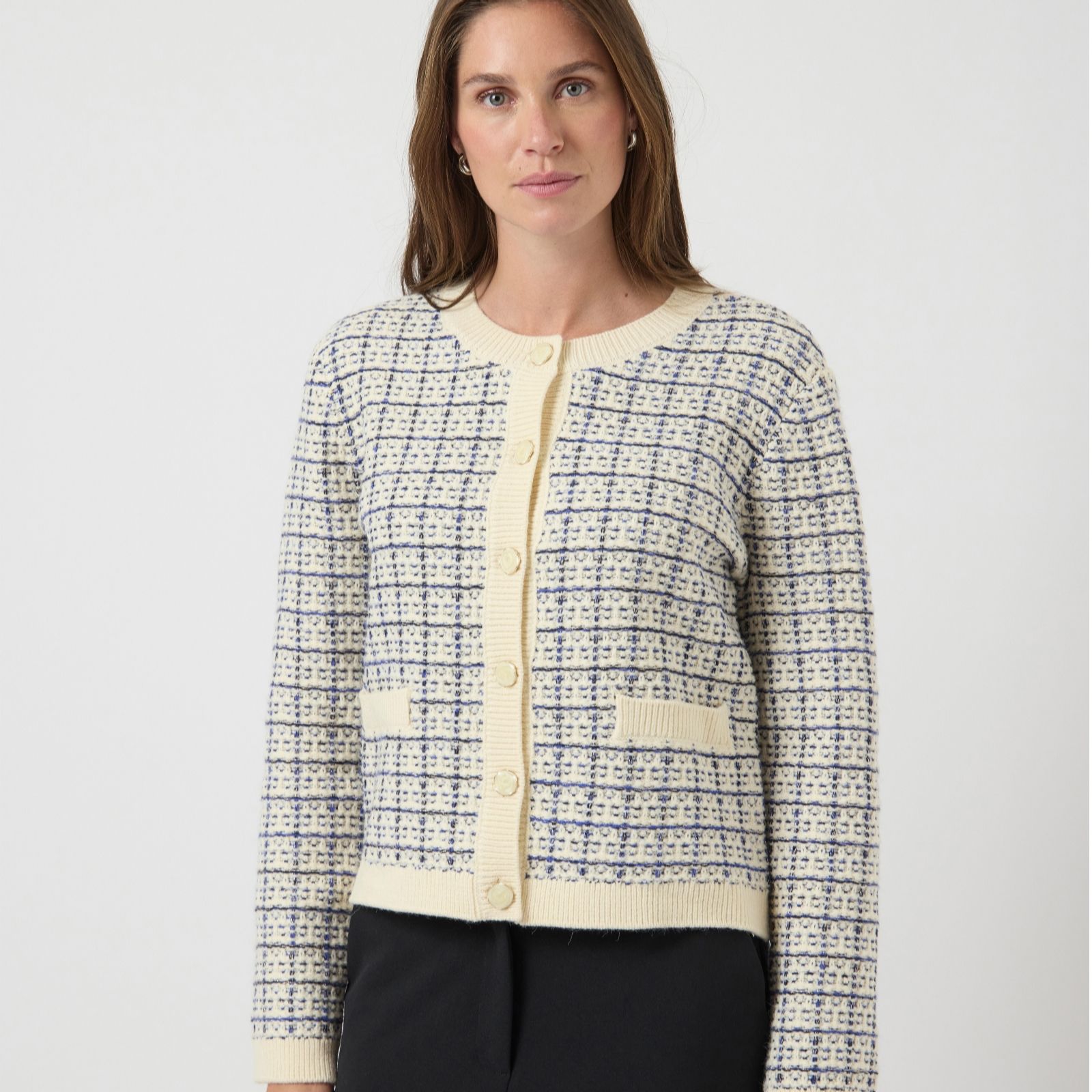 YAS Livia Check Knitted Cardigan