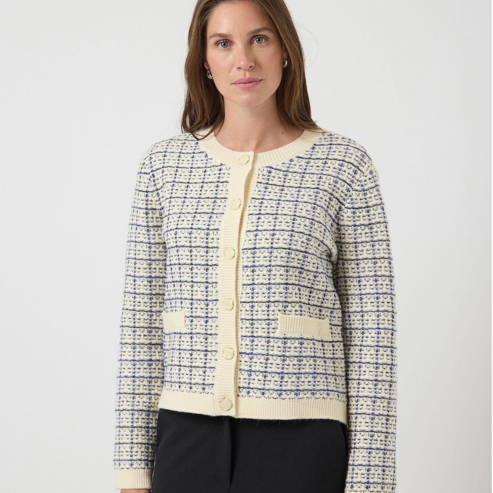 YAS Livia Check Knitted Cardigan