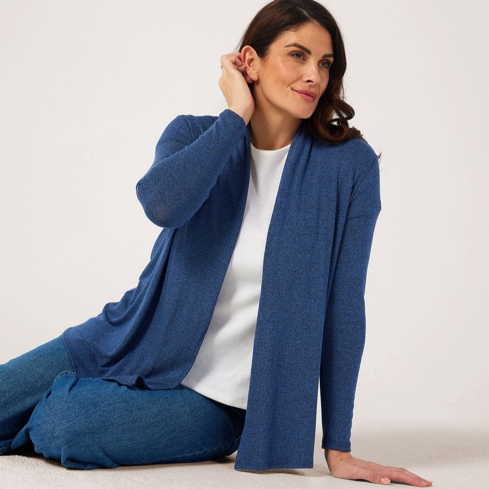 Kim & Co Fine Sweater Knit Edge To Edge Cardigan