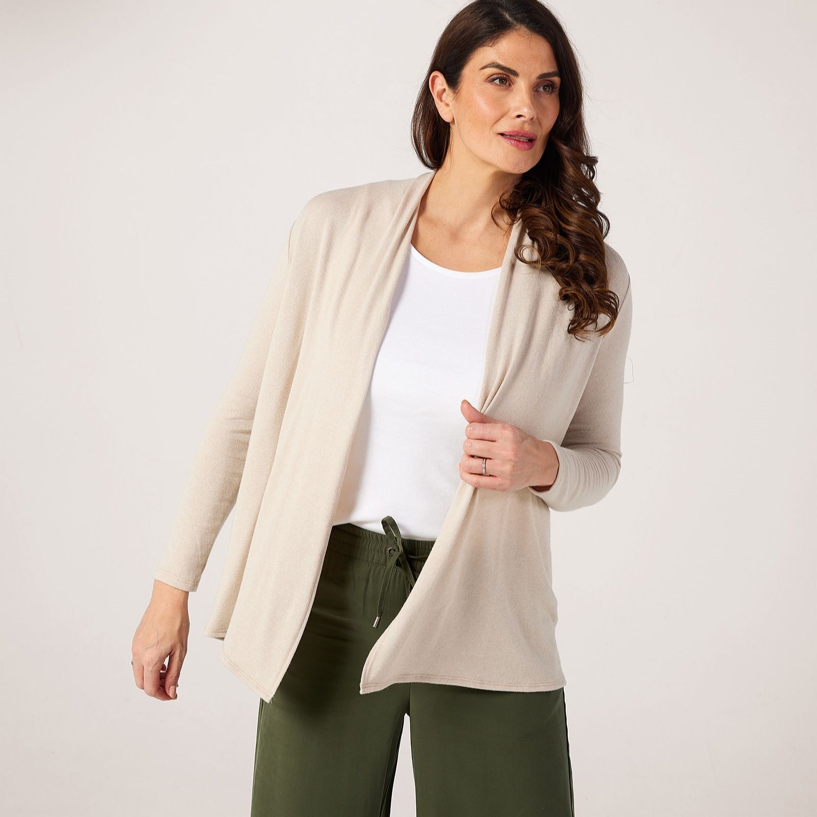 Kim & Co Fine Sweater Knit Edge To Edge Cardigan