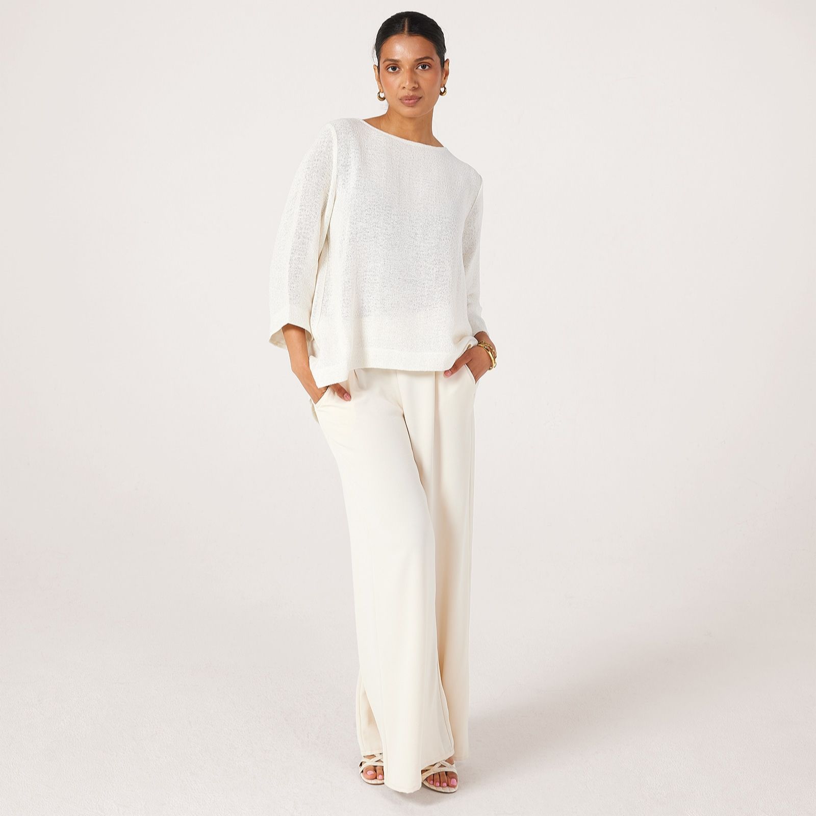 Masai Copenhagen Dovinia Cotton Viscose Boucle Open Knit Top