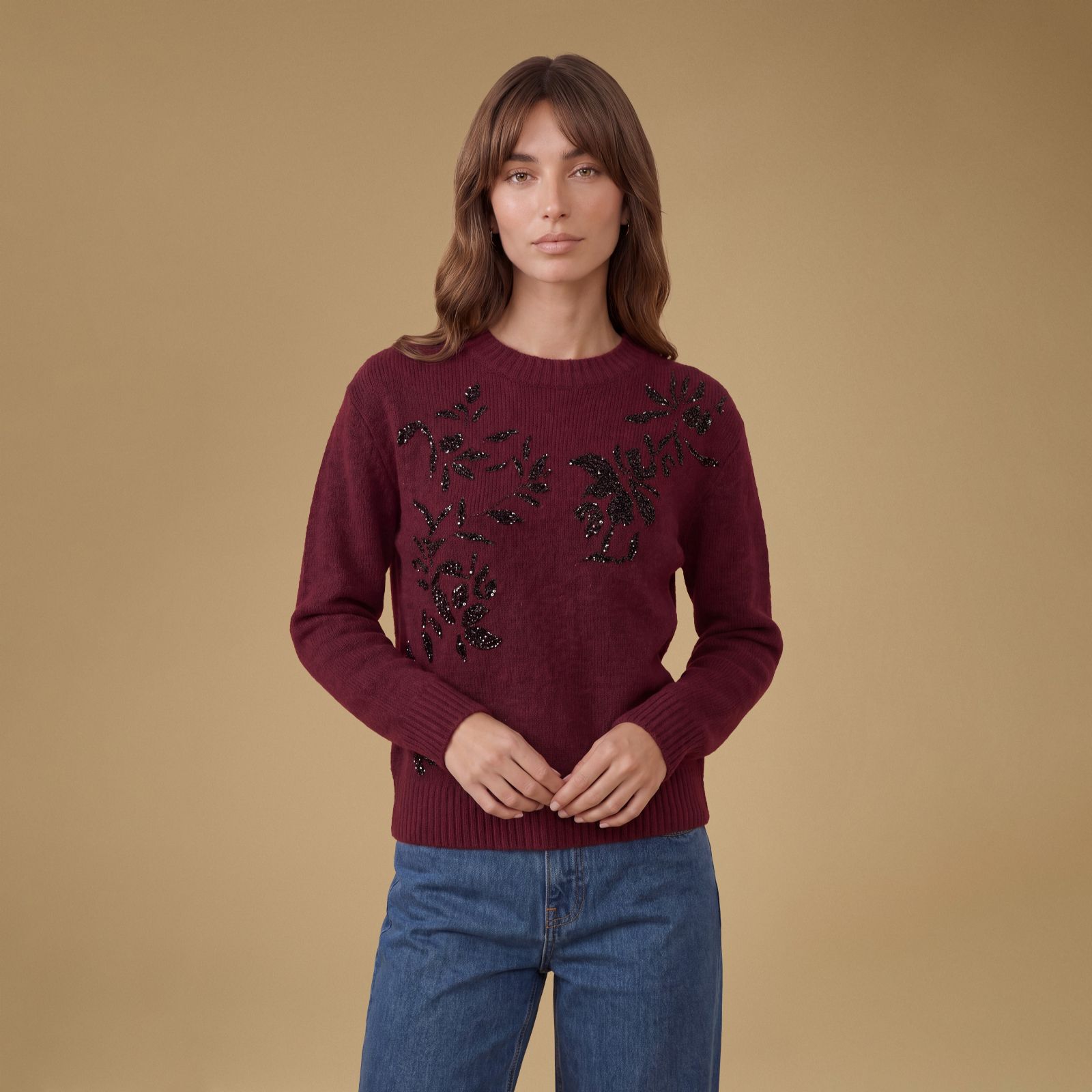 Oasis Floral Print Placement Jumper