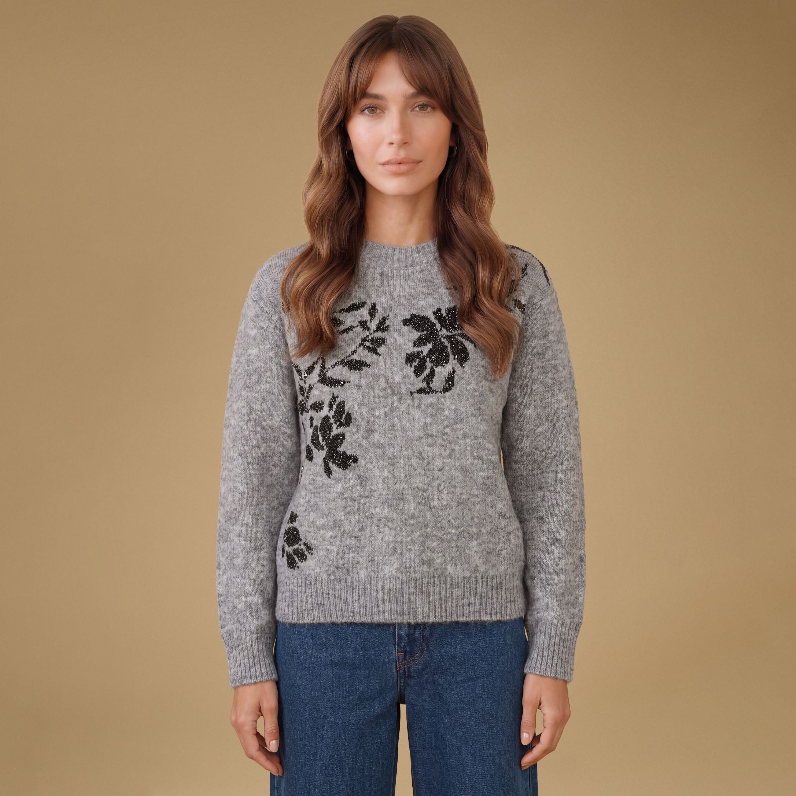 Oasis Floral Print Placement Jumper