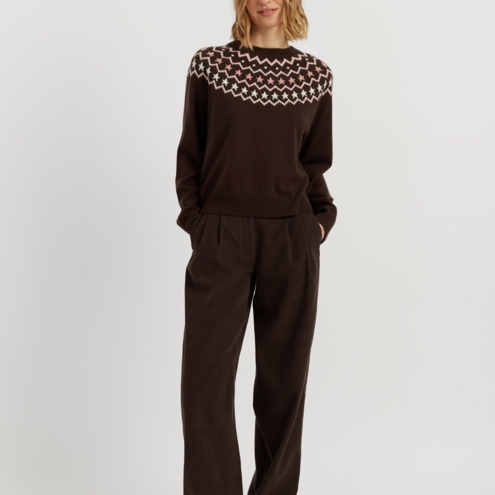 Chinti & Parker Wool Cashmere Blend Fairisle Design Jumper