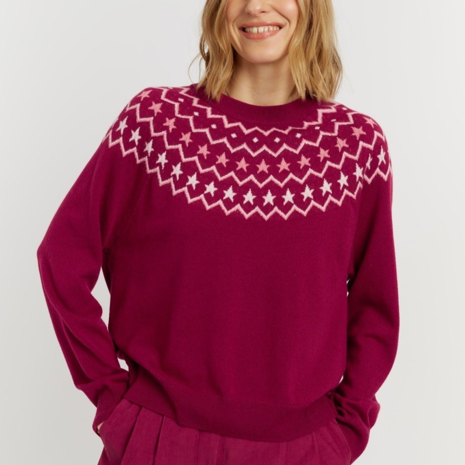 Chinti & Parker Wool Cashmere Blend Fairisle Design Jumper