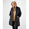 Nuage Faux Leather Diamond Quilted Jacket Knit Collar Zipper Side Vents, 2 of 4