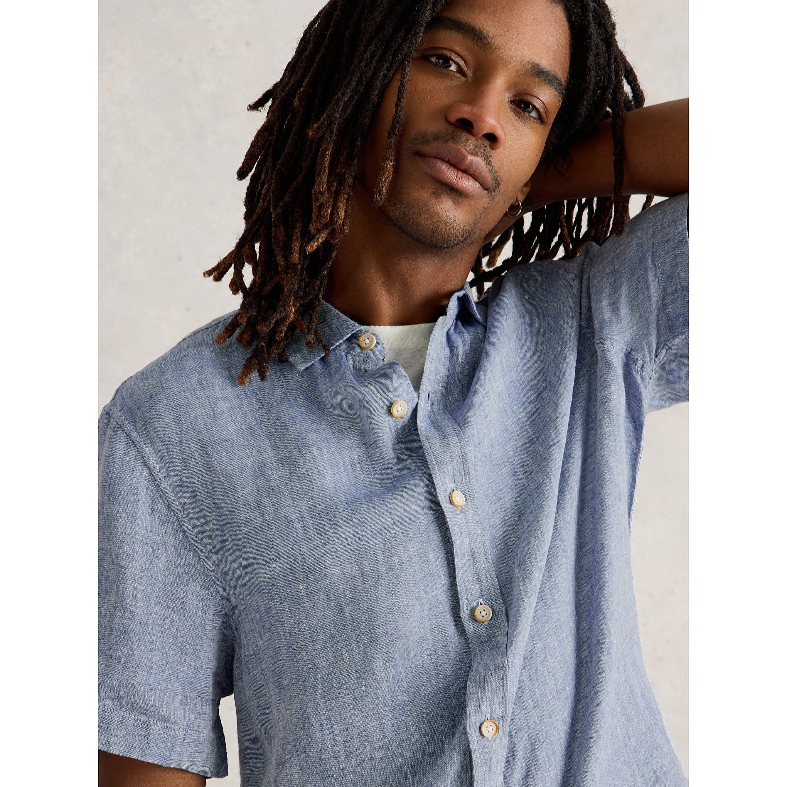 White Stuff Men's Keswick Short Sleeve Linen Shirt