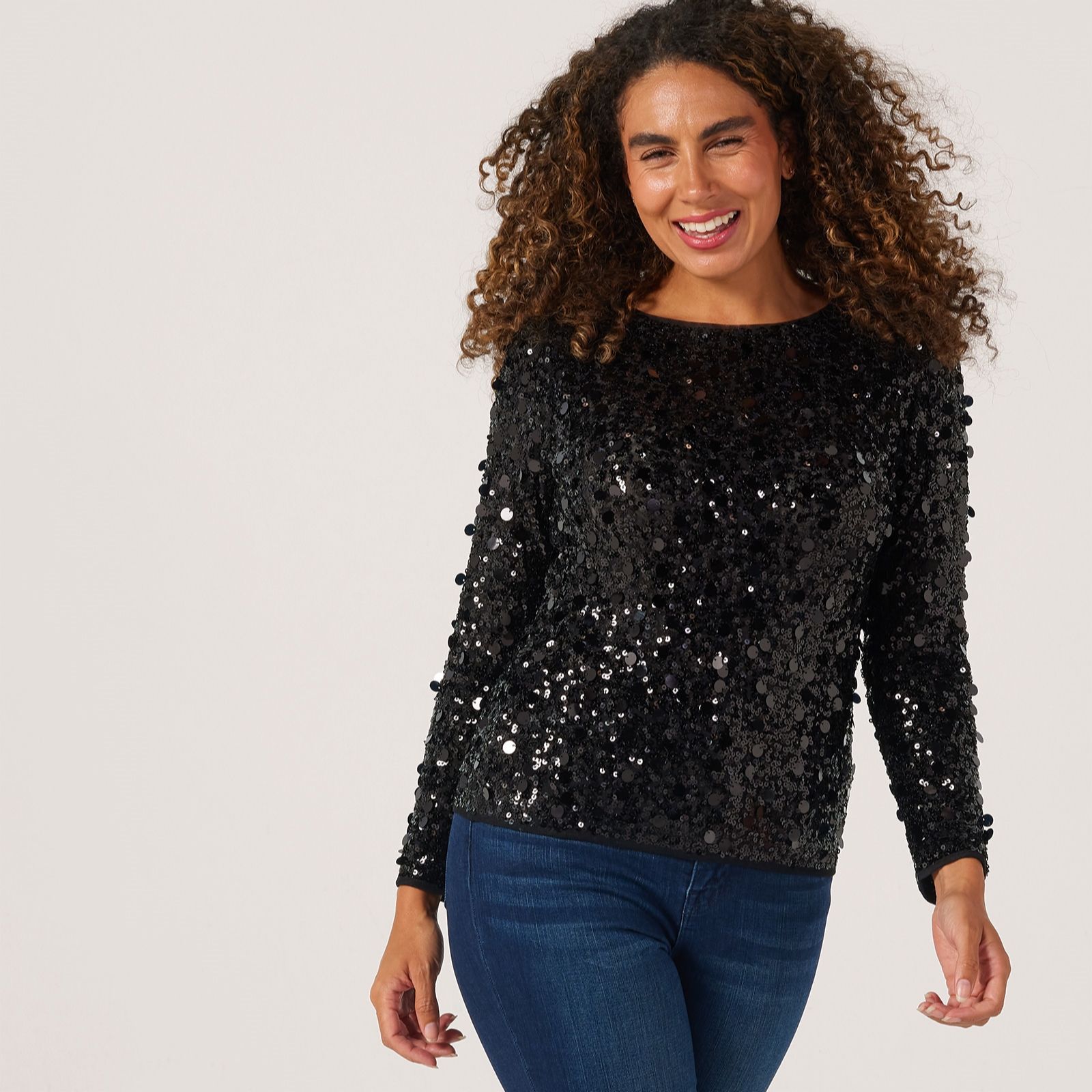 Dannii Minogue Sequin Long Sleeve Top Standard